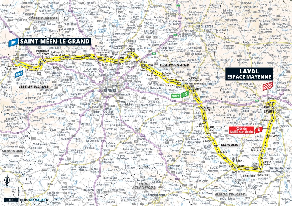 De route van vandaag (Bron: Tour de France) De route van vandaag (Bron: Tour de France)