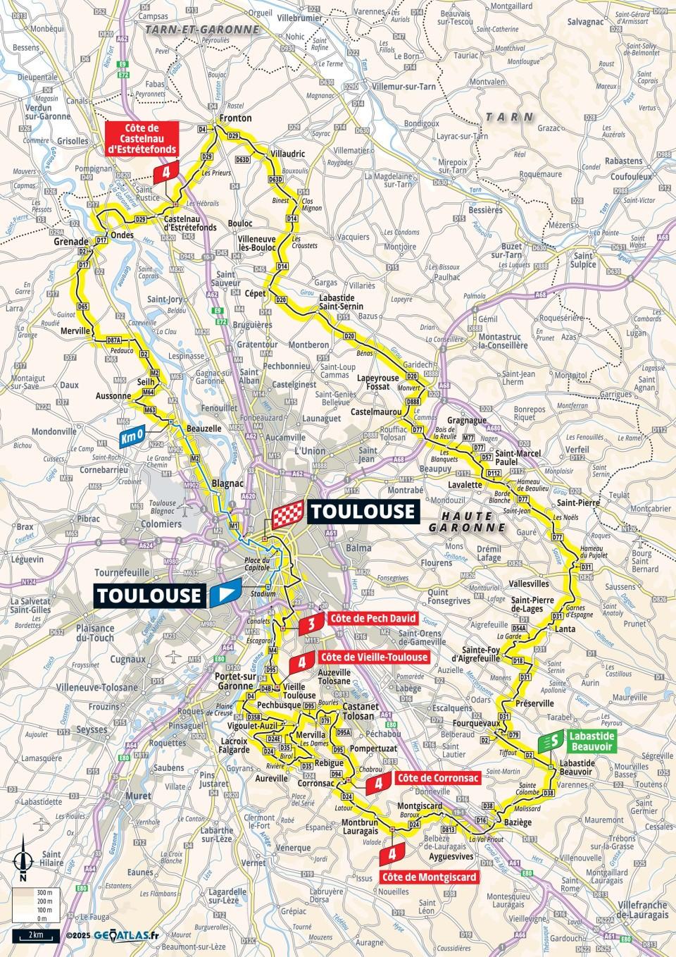 De route van vandaag (Bron: Tour de France)