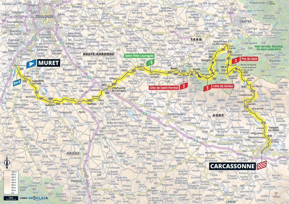 De route van vandaag (Bron: Tour de France)