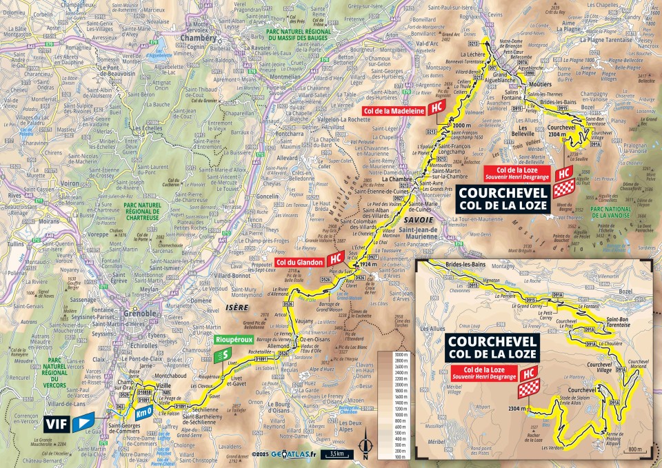 De route van vandaag (Bron: Tour de France)