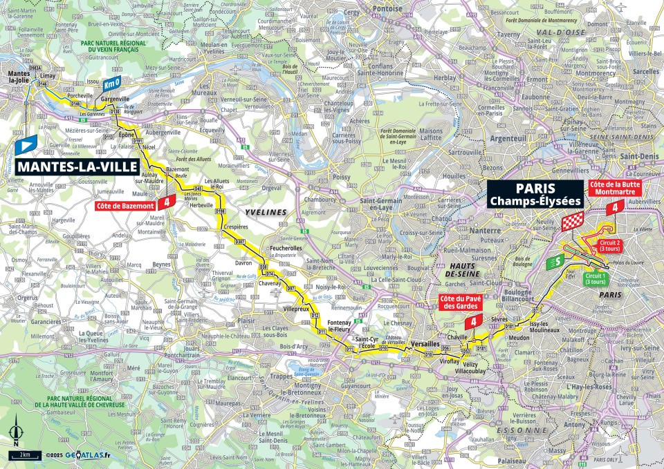 De route van vandaag (Bron: Tour de France) De route van vandaag (Bron: Tour de France)