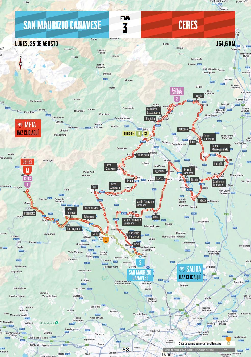 De route van vandaag (Bron: Vuelta a España)