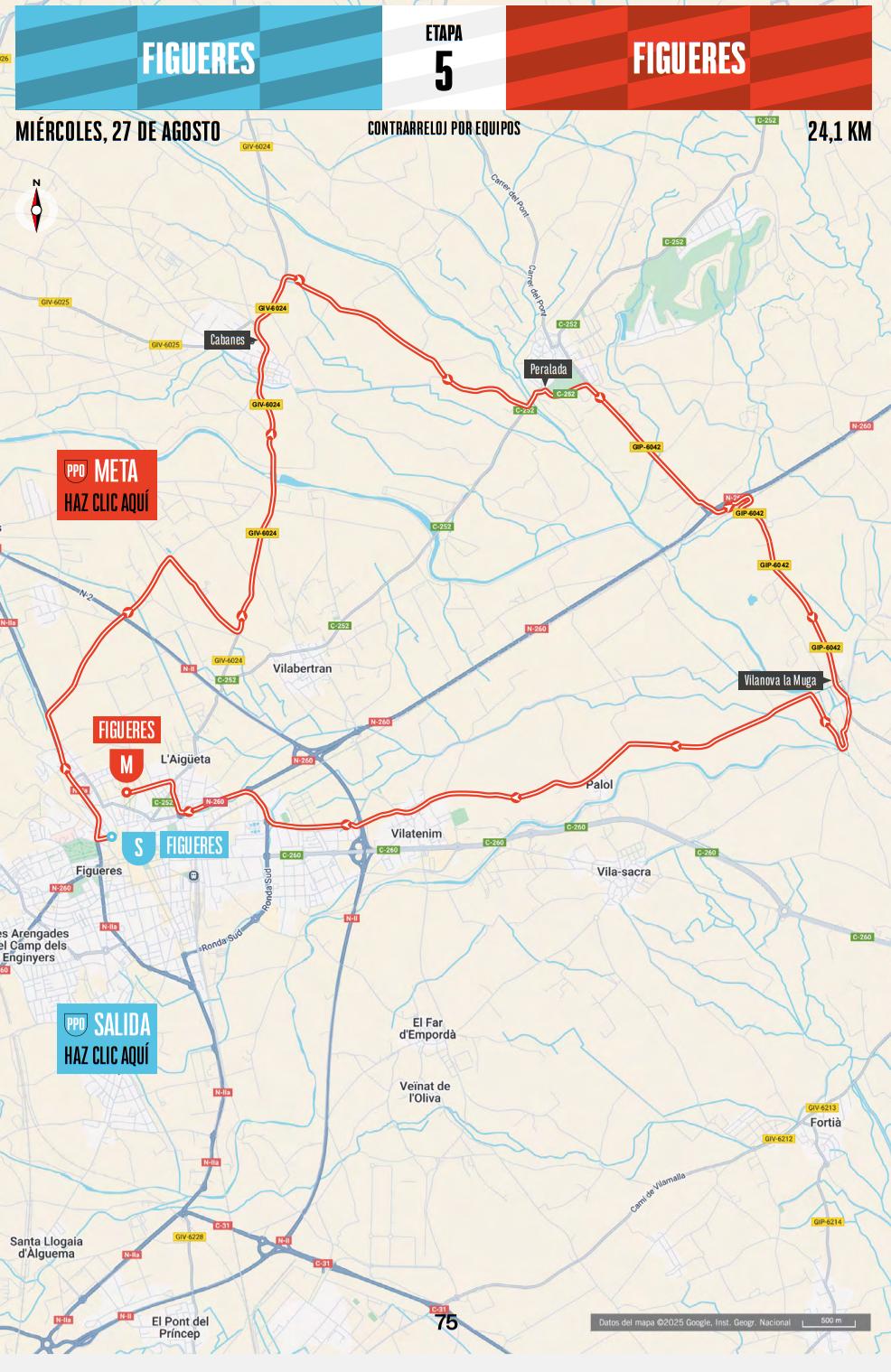 De route van vandaag (Bron: Vuelta a España)