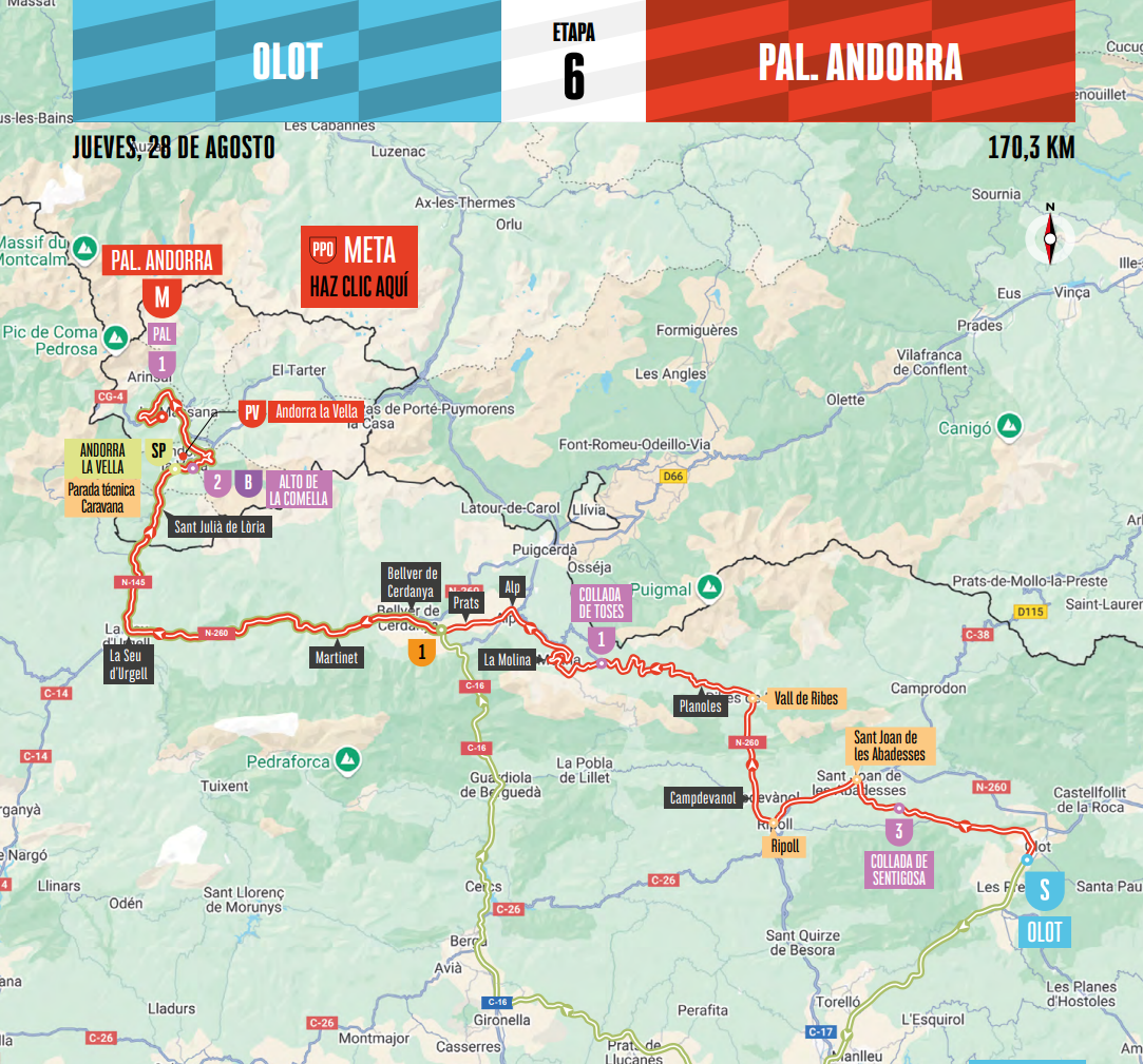 De route van vandaag (Bron: Vuelta a Espa&ntilde;a)