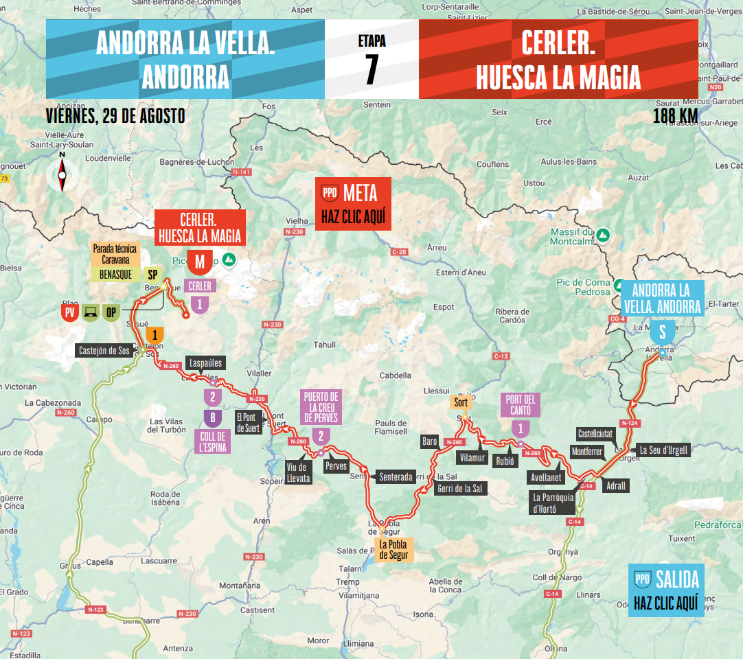De route van vandaag (Bron: Vuelta a Espa&ntilde;a)