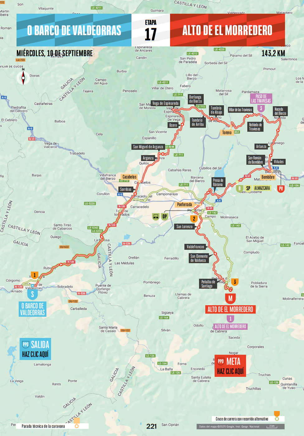 De route van vandaag (Bron: Vuelta a España) De route van vandaag (Bron: Vuelta a España)