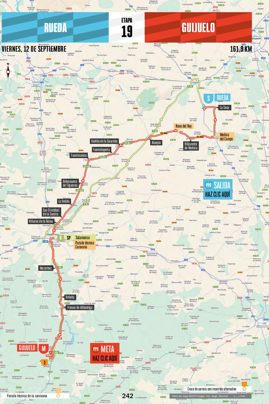 De route van vandaag (Bron: Vuelta a España)