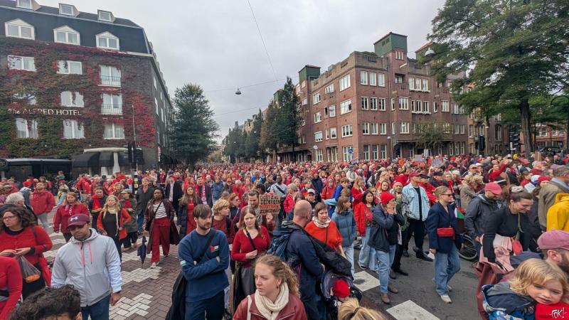 Sfeerimpresse Rode Lijn Protest in Amsterdam  (Foto: FOK! / DJMO )