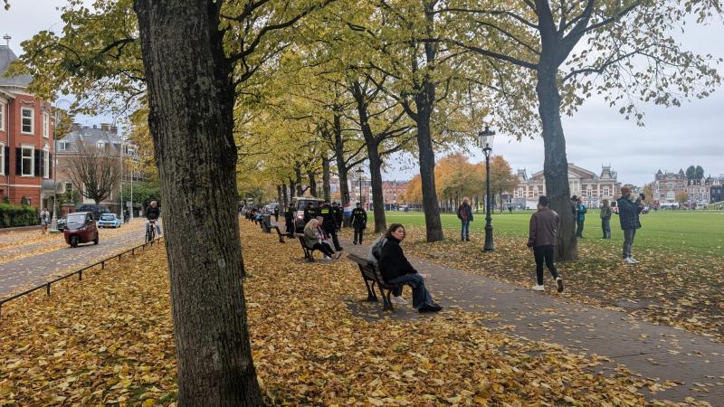 Prinsenvlag gespot, politie lijkt de demonstranten in te sluiten.. (Foto: FOK!)