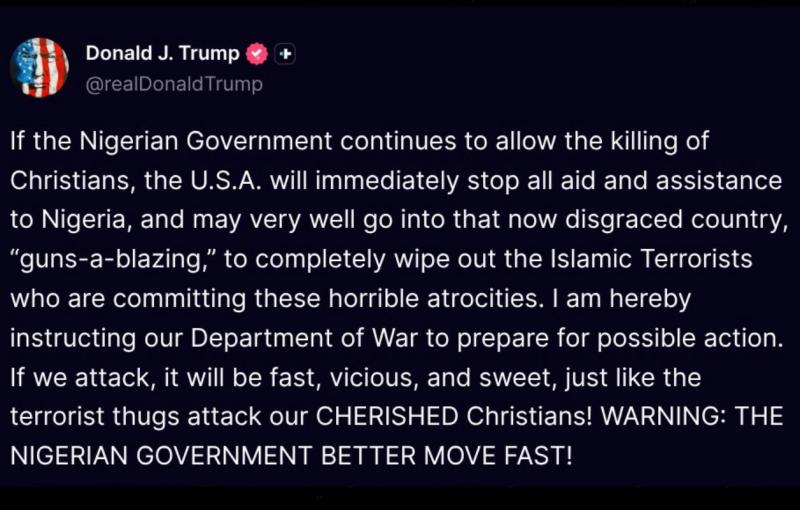 Donald Trump on TruthSocial (@DonaldTrump posts Truth Social on X 011125)