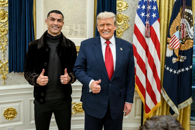 Ronaldo ontmoet Trump in het Witte Huis op 18-11-25 (@WikimediaCommons)