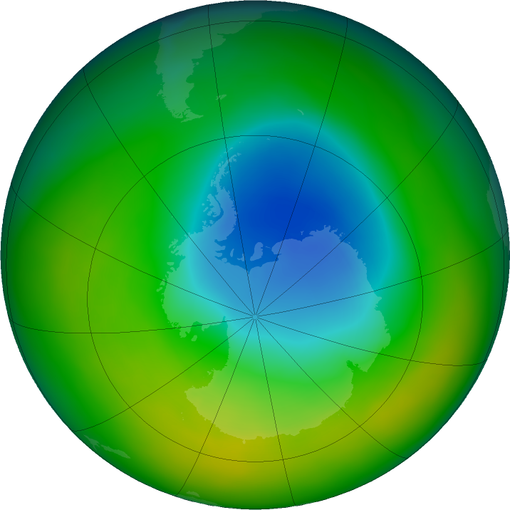 Gat in de ozonlaag op 30 november 2025 (@Nasa) Gat in de ozonlaag op 30 november 2025 (@Nasa)