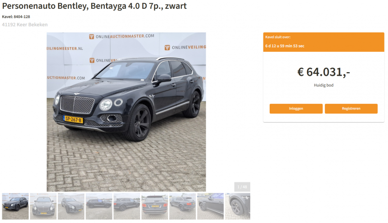 (Screenshot onlineveilingmeester.nl)