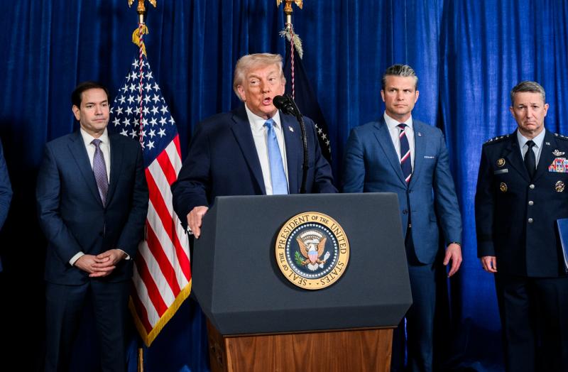 Trump tijdens persconferentie na aanval Venezuela - 03-01-26 (@WhiteHouse on WikimediaCommons) 