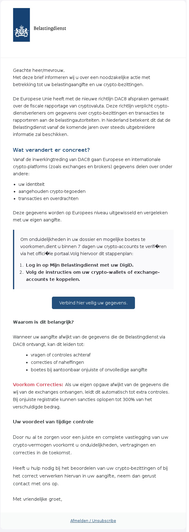 Voorbeeld Phishingmails (@ Fraudehelpdesk - Belastingdienst) 