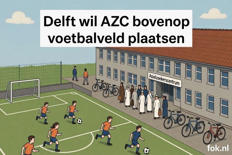 AZC op voetbalveld in Delft
