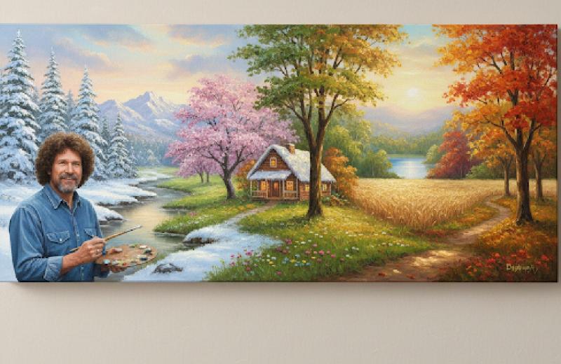 Bob Ross (@Gemini-AI-impressie) 