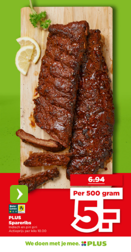 Heerlijke spareribs vanaf woensdag in de aanbieding bij Plus