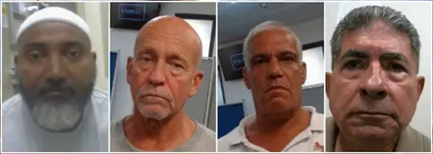 De vier criminelen in kwestie