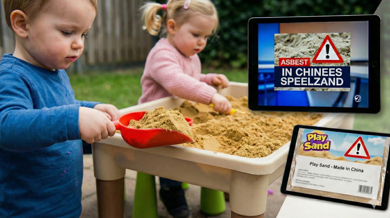Asbest in Chinees speelzand (@Gemini-AI-impressie) 