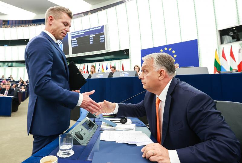 Peter Magyar en Viktor Orban bij het Europese Parlement 2024 (© European Union 2024 - Alain Rolland) Peter Magyar en Viktor Orban bij het Europese Parlement 2024 (© European Union 2024 - Alain Rolland)