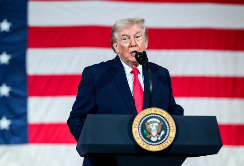 President Donald Trump at Fort Bragg, North Carolina February 13, 2026 (@Official White House Photo by Daniel Torok)