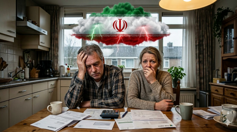 Financiele zorgen door Iran-oorlog? (@Gemini-AI-impressie) 