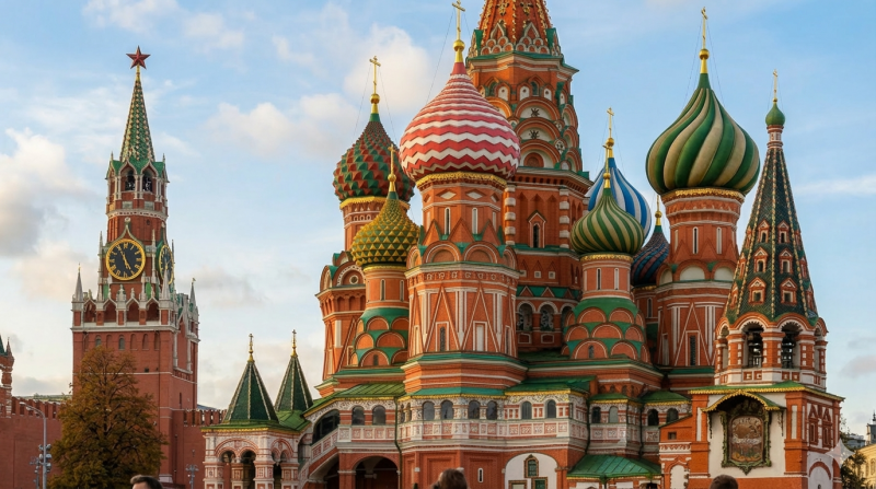 Het rode plein in Moskou (@Gemini-AI-impressie) 