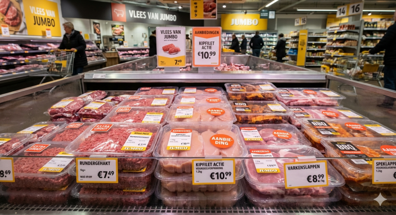 Jumbo gaat weer stunten met vlees (@Gemini-AI-impressie) 