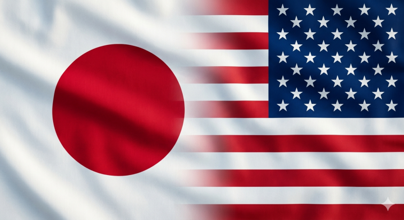 Samenwerking Japan en de Verenigde Staten (@Gemini-AI-impressie) 