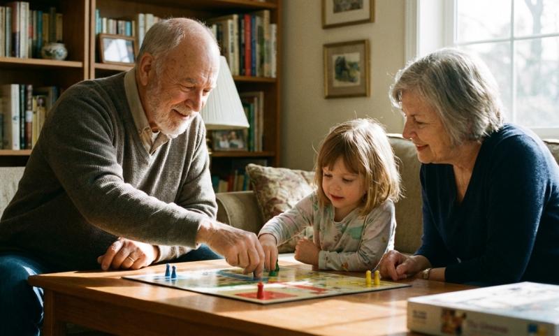 Opa en oma hebben hun kleindochtertje op bezoek (@Gemini-AI-impressie) Opa en oma hebben hun kleindochtertje op bezoek (@Gemini-AI-impressie)