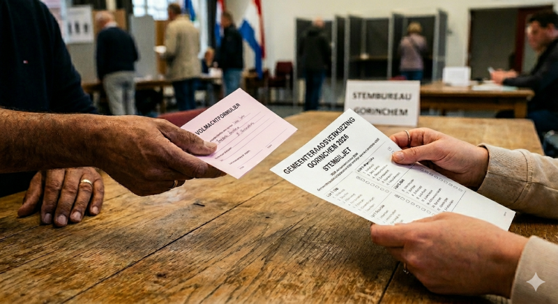 Stemmen met een volmacht bij gemeenteraadsverkiezingen Gorinchem (@Gemini-AI-impressie) 