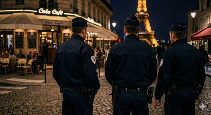 Politie in Parijs (@Gemini-AI-impressie) 