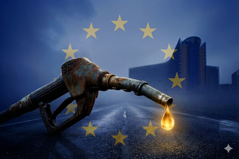 EU roept op tot minder brandstof verbruik (@Gemini-AI-impressie) 