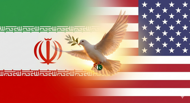 Zal het Pakistan lukken om vredesonderhandelingen tussen de VS en Iran te starten? (@Gemini-AI-impressie) 