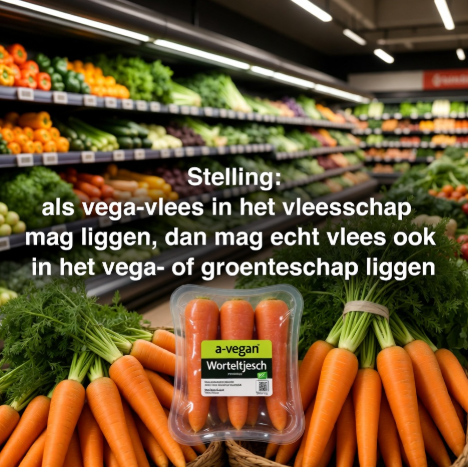 Stelling: Als vega-vlees in het vleesschap mag, dan mag echt vlees ook in het vegaschap