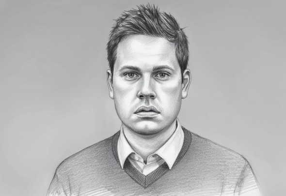 Schets van Jesse R. (Afbeelding: Grok AI / FOK.nl)