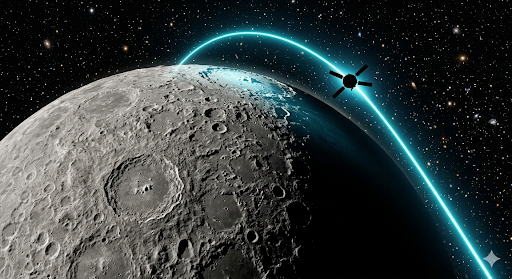 Artemis-2 missie rond de maan (@Gemini-AI-impressie) 