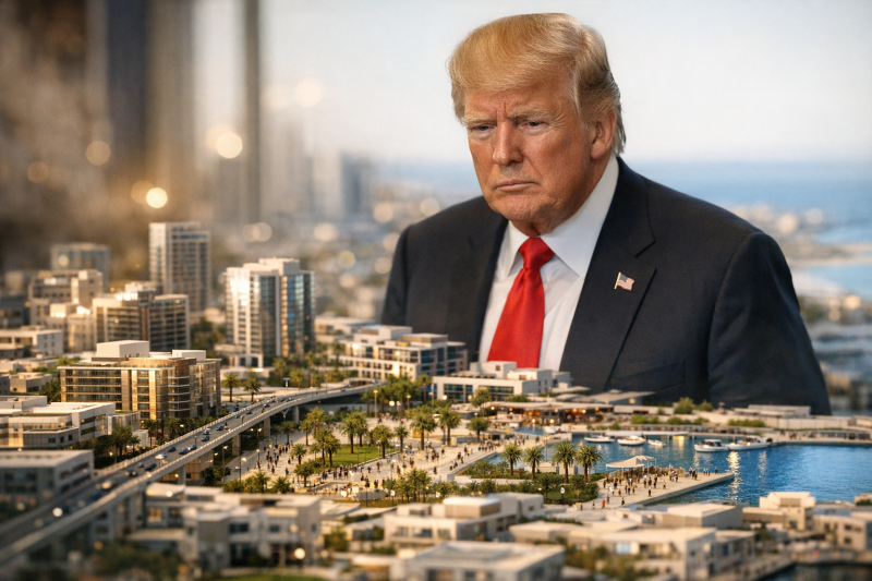 Trumps nieuwbouwplannen voor de Gazastrook (@AI-impressie)