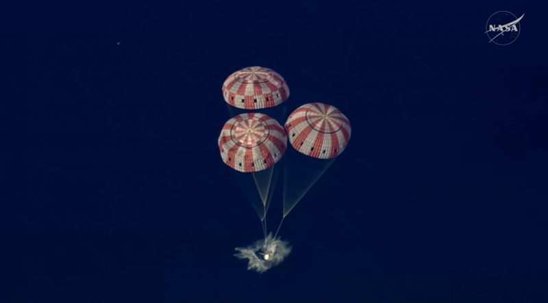 Splash Artemis-2 11 april 2.07 uur Nederlandse tijd (@Nasa)