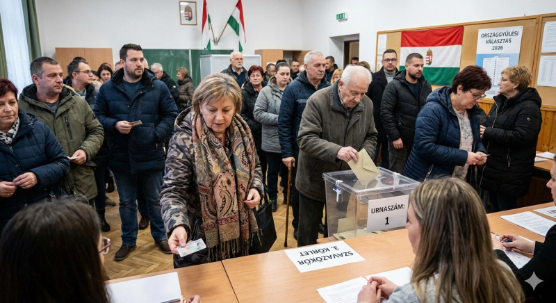 Hoge opkomst bij Hongaarse verkiezingen (@Gemini-AI-impressie) 