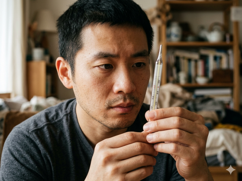 Chinese man loopt 20 jaar rond met een kwikthermometer in zijn dunne darm (@Gemini-AI-impressie) Chinese man loopt 20 jaar rond met een kwikthermometer in zijn dunne darm (@Gemini-AI-impressie)
