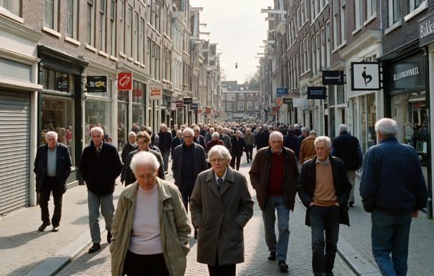 Vergrijzing in Nederland (afbeelding: Grok AI / FOK.nl) Vergrijzing in Nederland (afbeelding: Grok AI / FOK.nl)