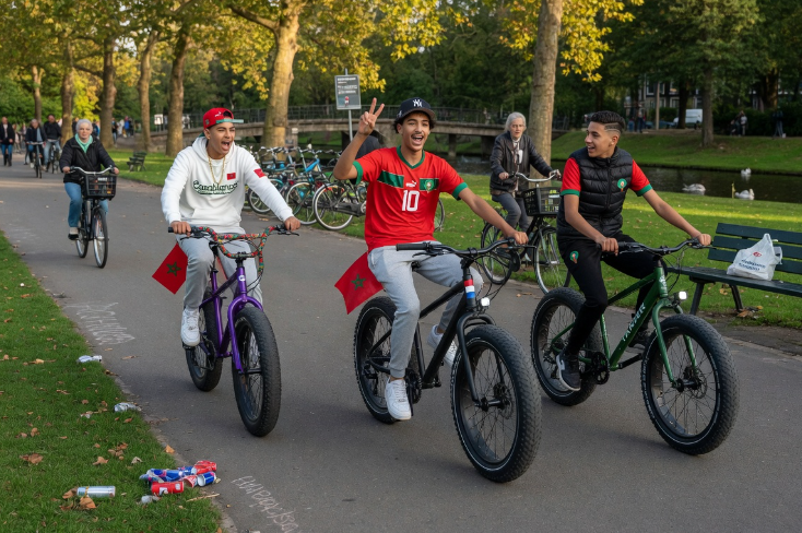 Jongeren op fatbikes (Afbeelding: Grok AI / FOK.nl)
