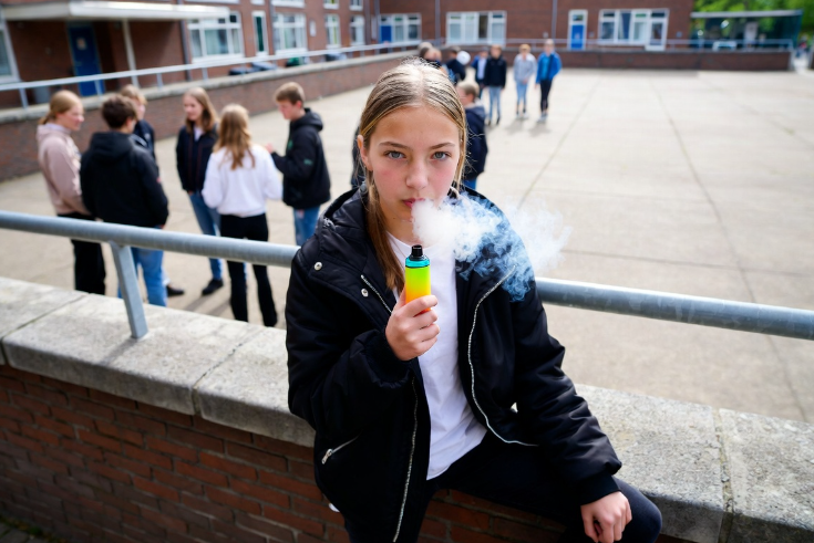 Jeugd aan het vapen (Afbeelding: Grok AI / FOK.nl)