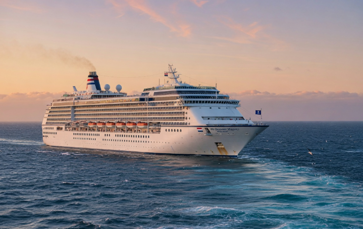 Een cruiseschip, ter illustratie (Afbeelding: Grok AI / FOK.nl)