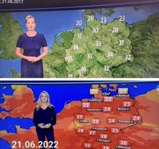 Ter illustratie: Het weer in 2017 en in 2022, niet van de bewuste zender overigens