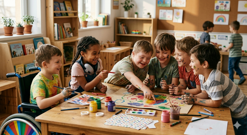 Inclusief onderwijs (@Gemini-AI-impressie) 