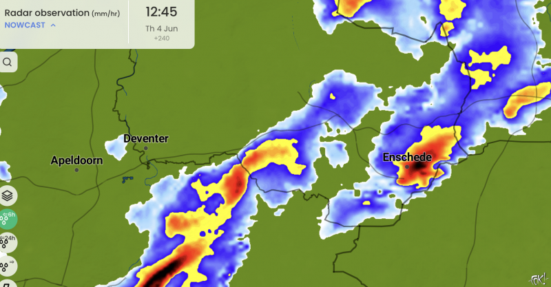 Radarbeeld Onweer (Foto: Weeronline/I'm Weather)