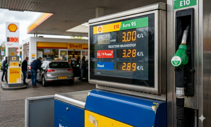 Stijgt de benzineprijs tot 3 euo per liter? (@Gemini-AI-impressie) 